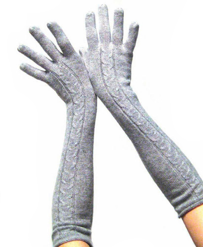 Lauren Urstadt long cable knits cashmere gloves