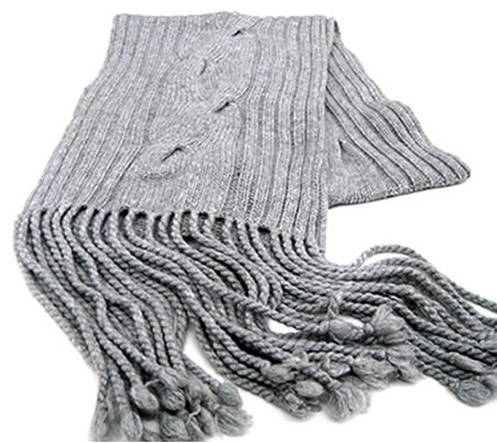 Lauren Urstadt cable knit scarf with fringe