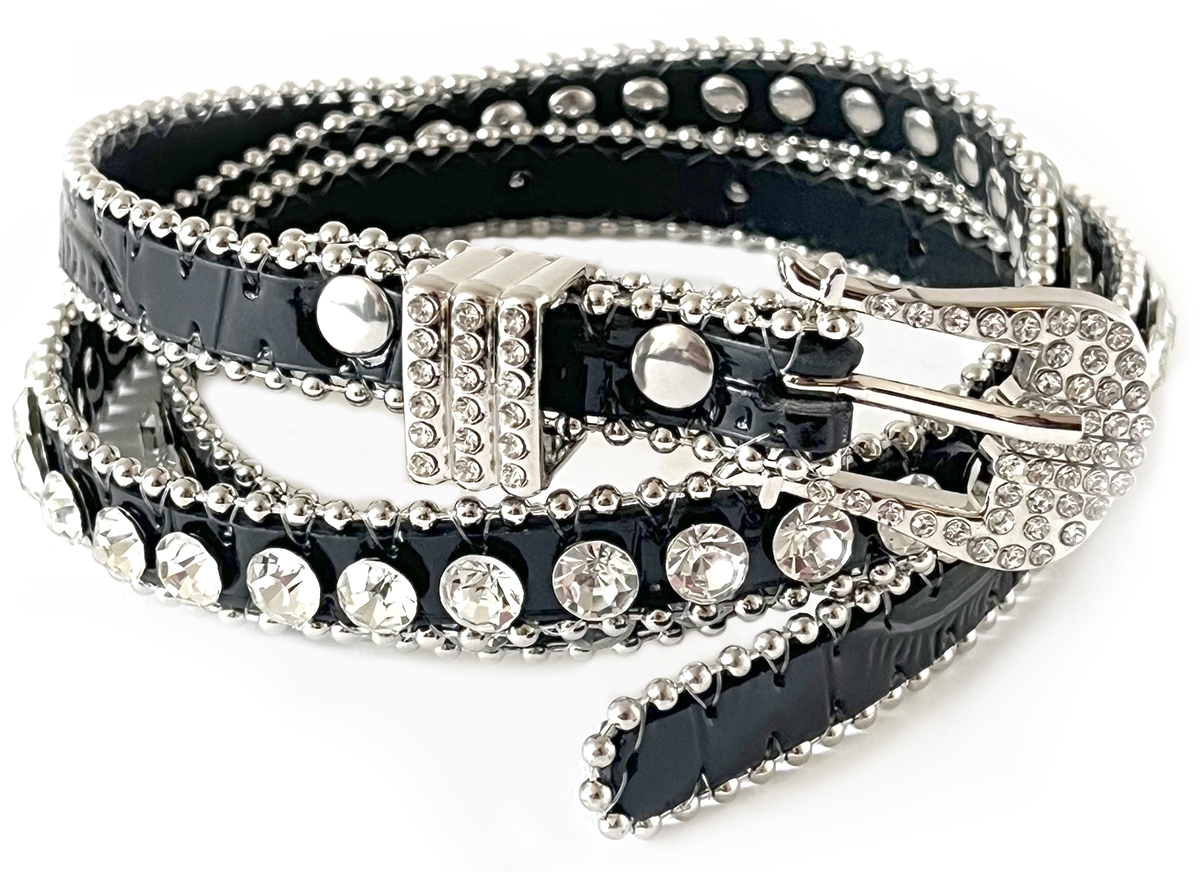 Lauren Urstadt leather and rhinestone belt