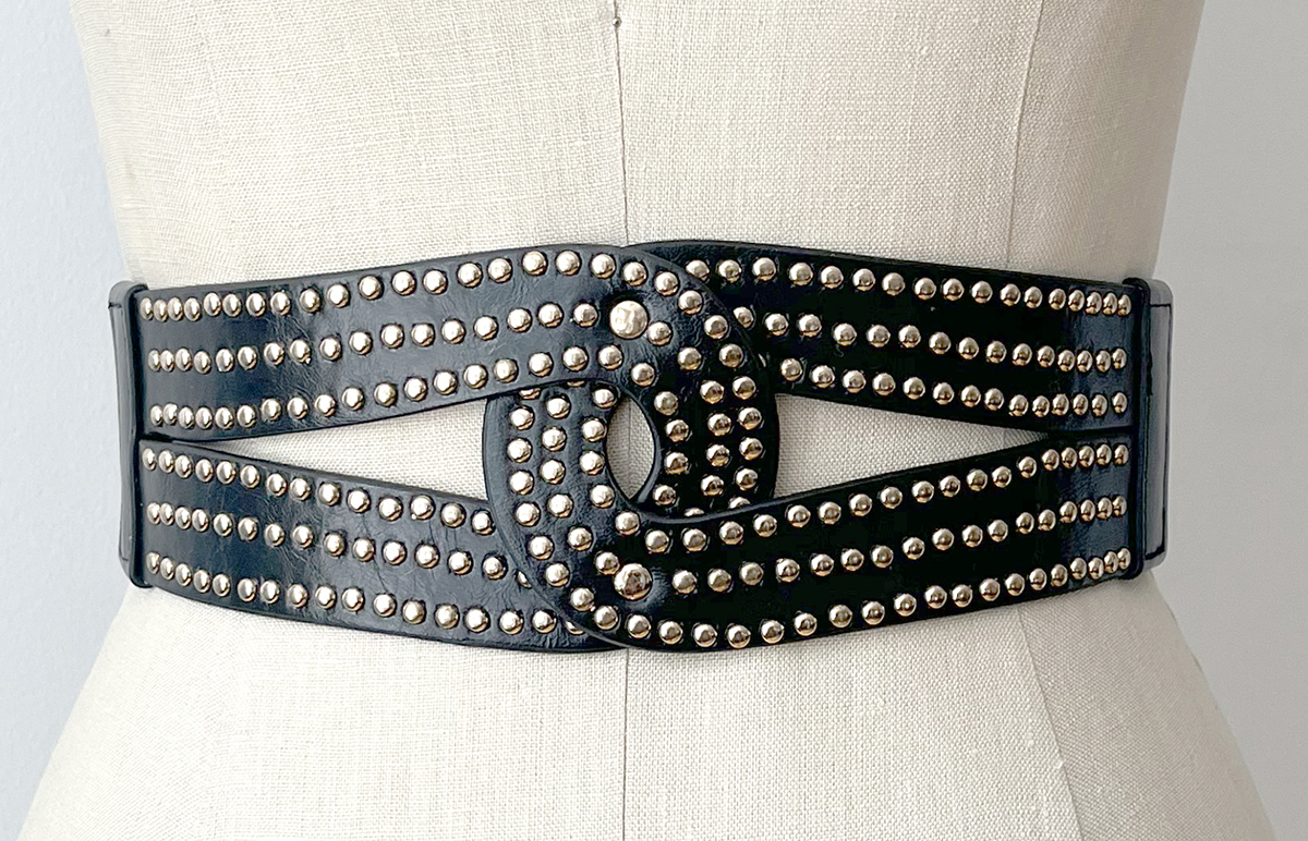 Lauren Urstadt leather silver studded belt