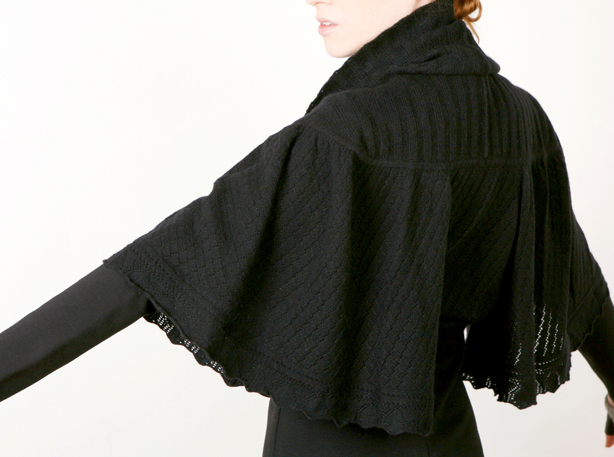 Lauren Urstadt pointelle knit cape